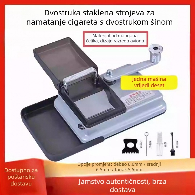 Ručni stroj za izradu cigareta s dvostrukim kanalom, nehrđajući čelik, model 5.56.58.0