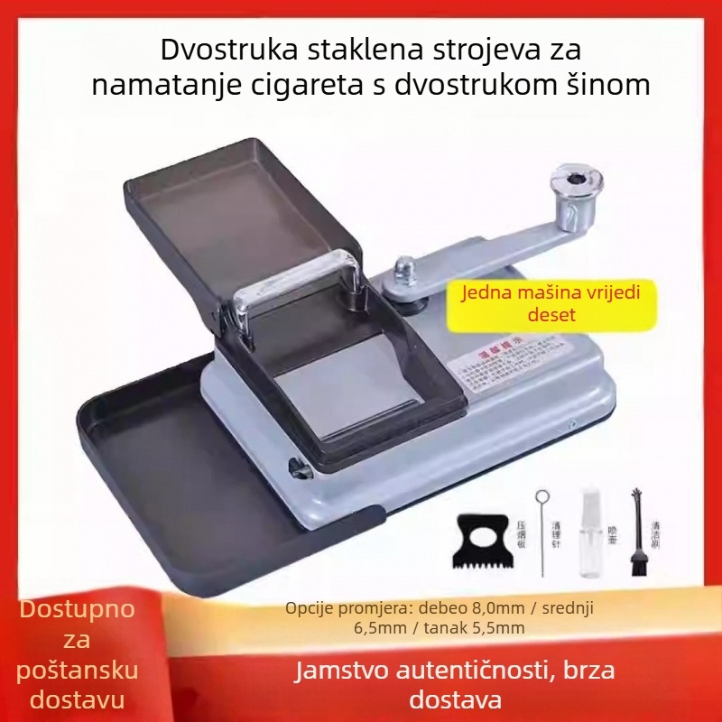 Ručni stroj za izradu cigareta s dvostrukim kanalom, nehrđajući čelik, model 5.56.58.0