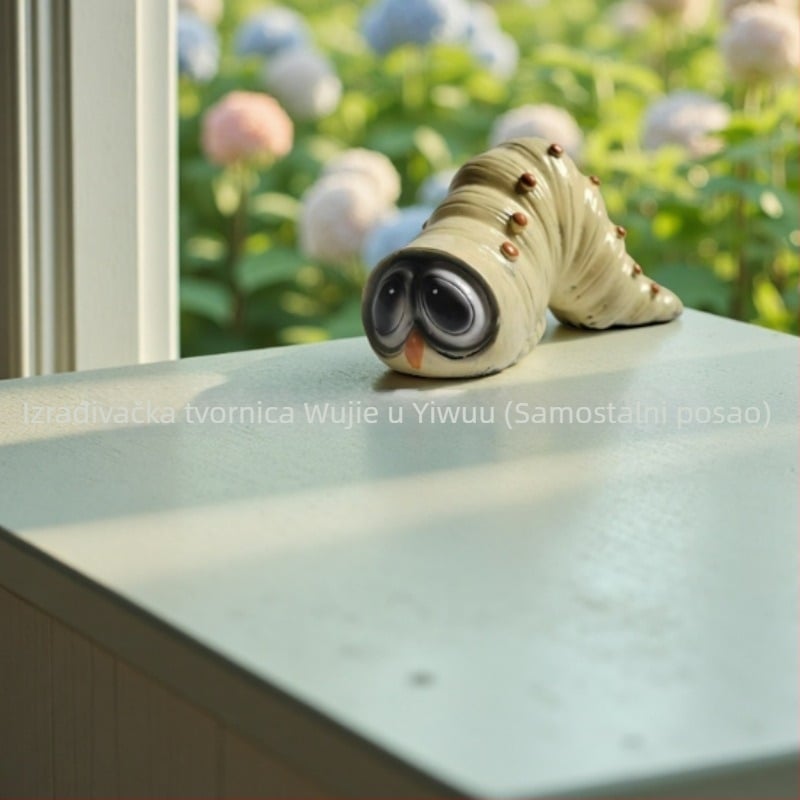 Vrtna dekoracija u obliku gusjenice, smola, pastoralni stil, gravirani motív