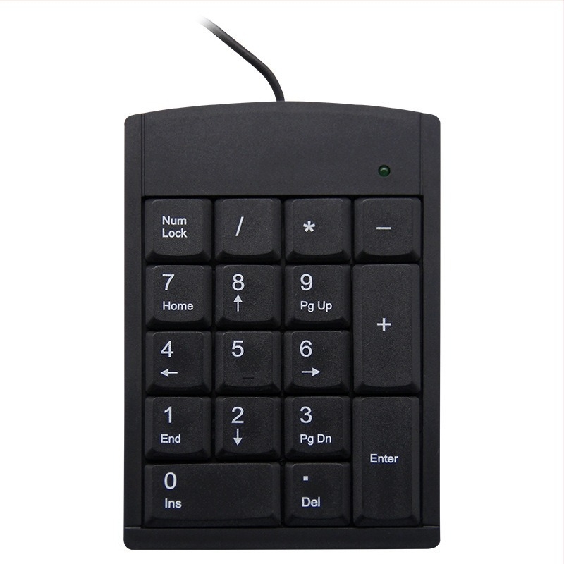 Prijenosna mini numerička tipkovnica za ured s 17/18/19 tipki, kabelska veza, ABS kućište