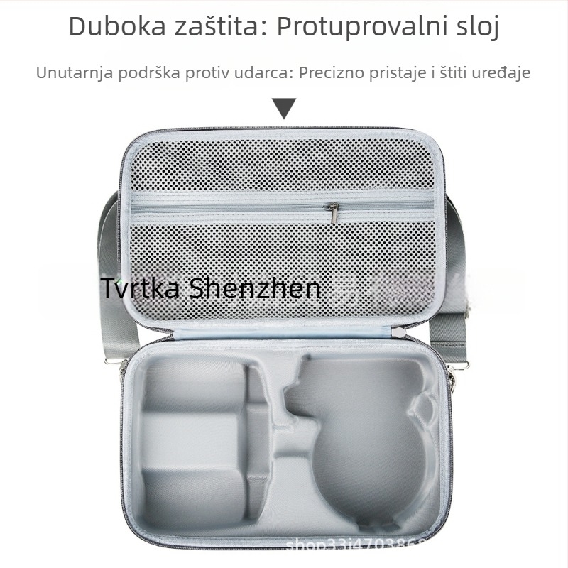 Sklope zaštitna torba za dron DJI Flip s pretincem za zaslon i daljinsko upravljanje, EVA materijal, crossbody remen