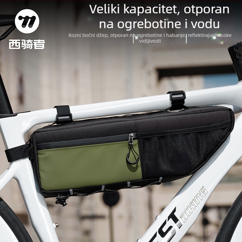 Torba za okvir bicikla – Oxford 900D, visoka elastičnost, kapacitet 2,6 L, model YP0707415, unutarnja podstava, WEST BIKING/West Rider