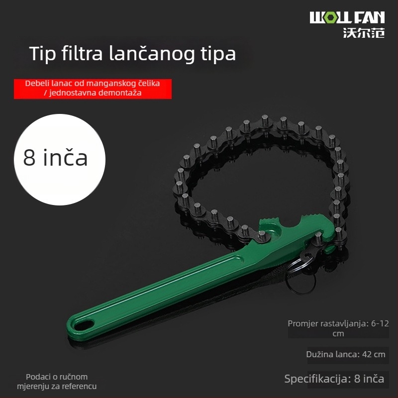 Lančani ključ i ključ za filtar ulja – alat za uklanjanje filtra, karbonsko čeliko, Marka Other, Težina Other