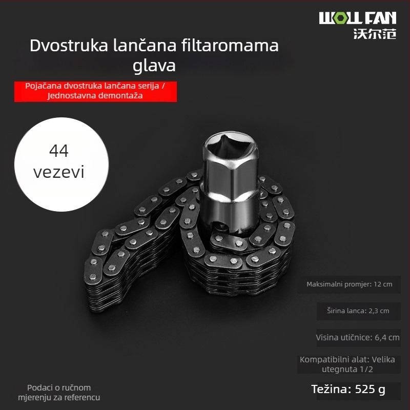 Lančani ključ i ključ za filtar ulja – alat za uklanjanje filtra, karbonsko čeliko, Marka Other, Težina Other
