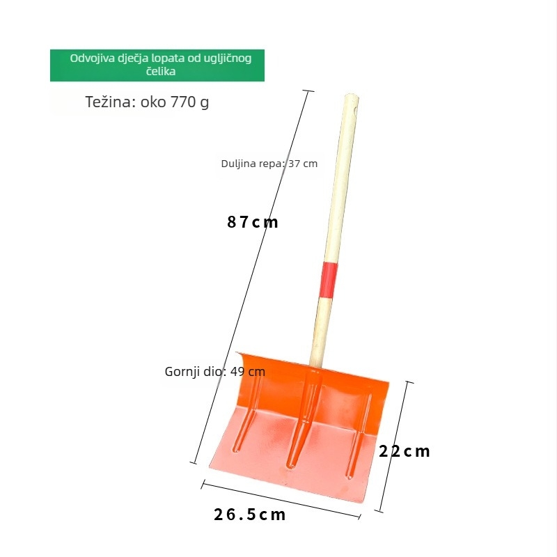 Plastična lopata za snijeg za djecu — vanjski alat za uklanjanje snijega s mogućnošću prilagodbe