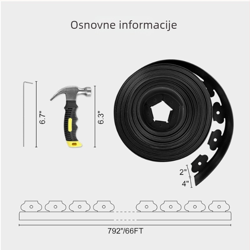 L-oblik gumeni krajobrazni razdjelni ograda za travnjak i vrt, tročlani set — Brand Yao Kun Biao