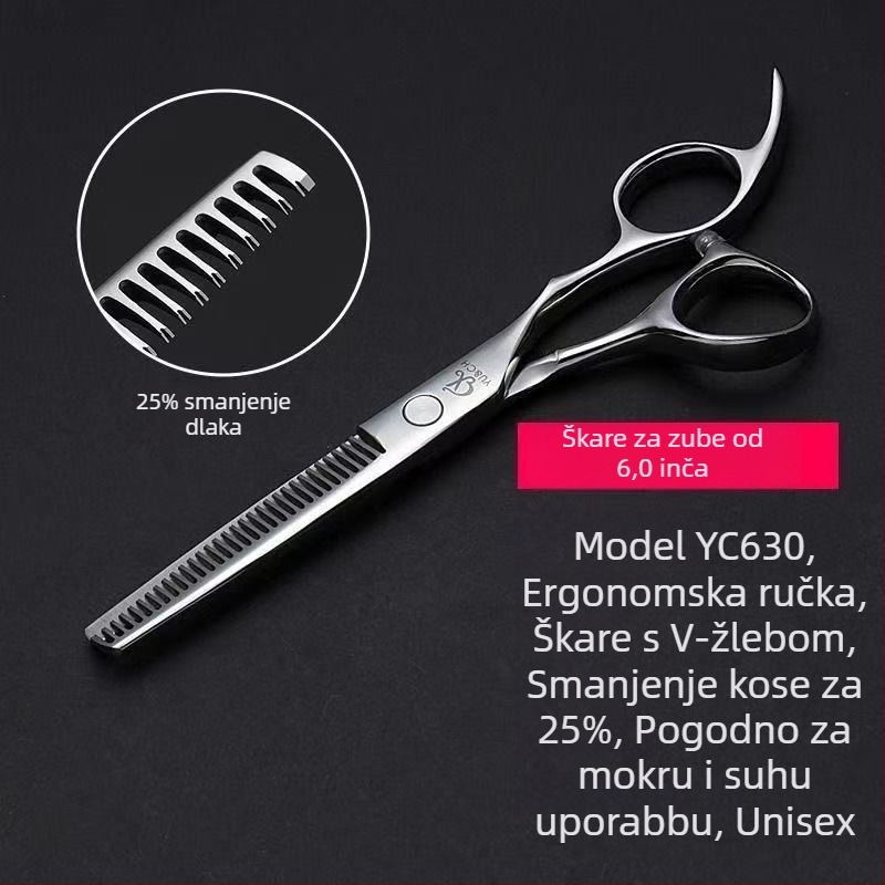 440C profesionalne škare za kosu, oštrica u obliku lista vrbe, teksturirajuće škare