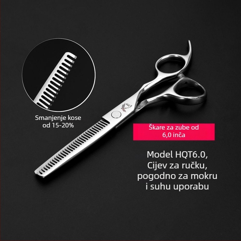 440C profesionalne škare za kosu, oštrica u obliku lista vrbe, teksturirajuće škare