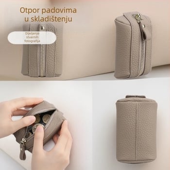 Kožna torbica za ključeve, unisex, sklopiva, 1 preklop, urban minimalist stil