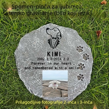 Kružna spomen-sculpt psa za vrt od ekološki prihvatljive sintetske smole, polirana i djelomično ručna izrada