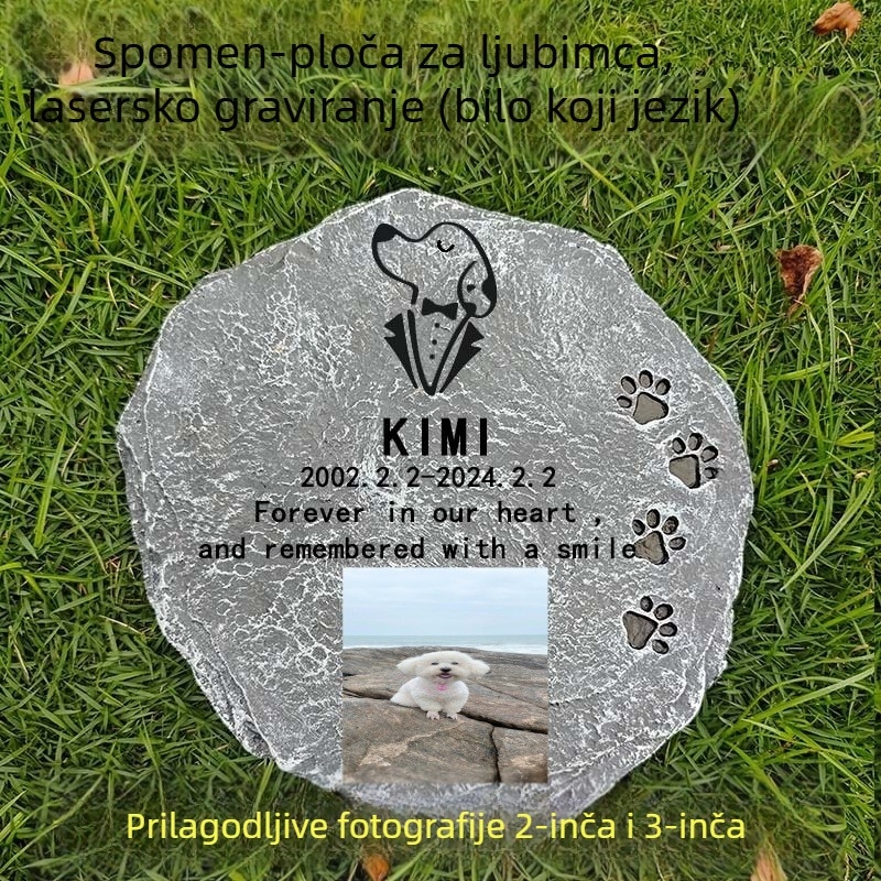 Kružna spomen-sculpt psa za vrt od ekološki prihvatljive sintetske smole, polirana i djelomično ručna izrada