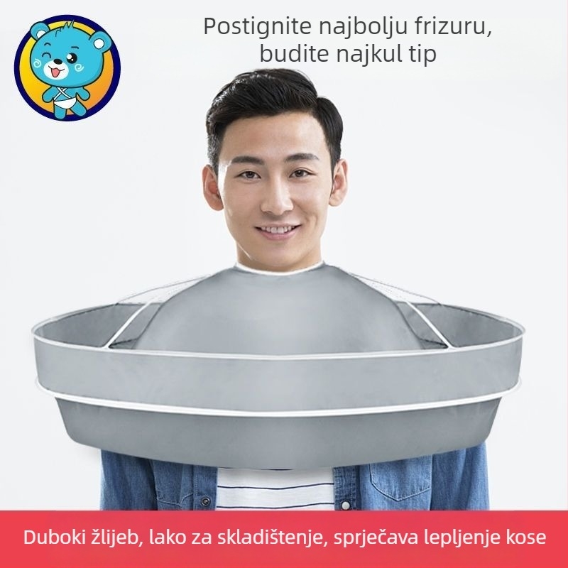 Frizerski mantil s vratnim šalom, površina otporna na lijepljenje, za odrasle (odrasla osoba, otporna na lijepljenje)