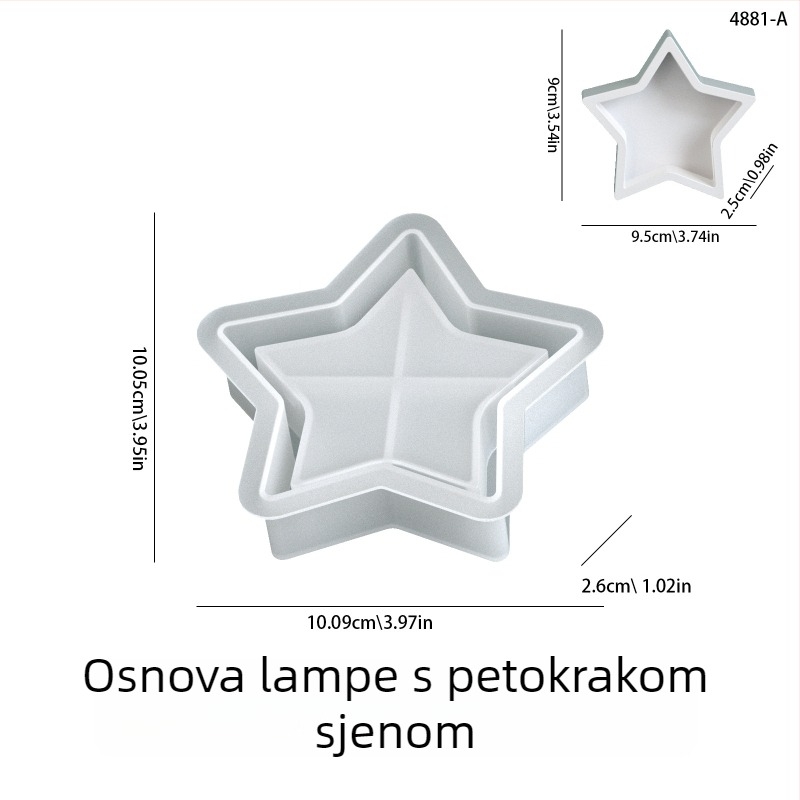 DIY Silikonska forma za gips-smolu, petokraka zvijezda – silueta