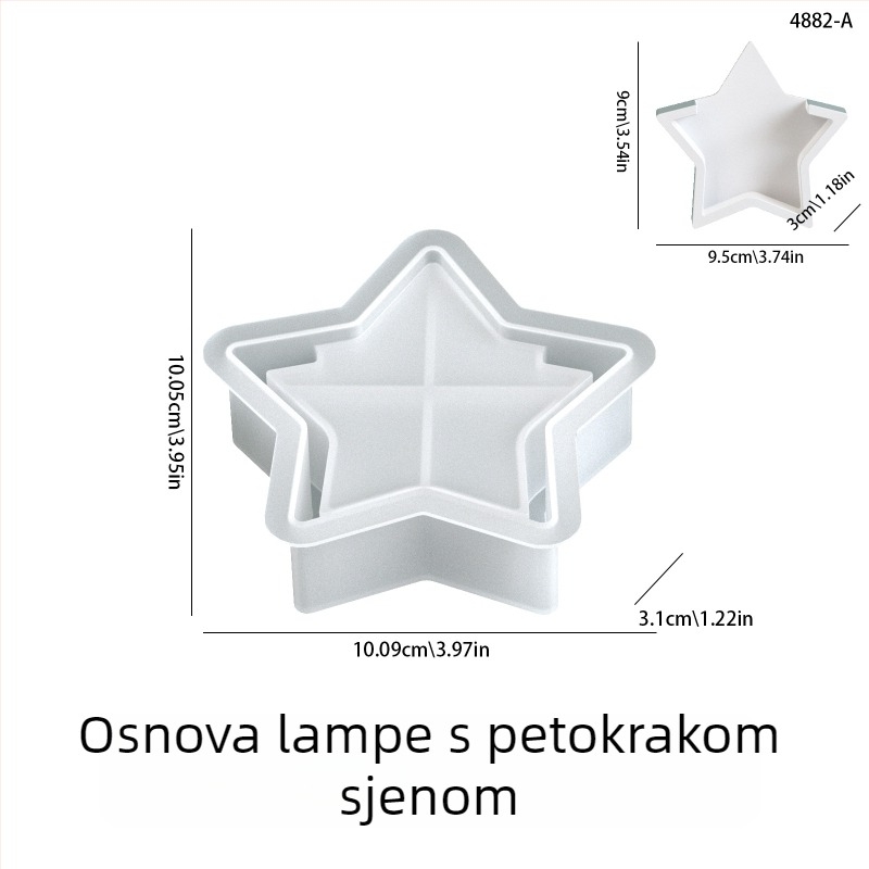 DIY Silikonska forma za gips-smolu, petokraka zvijezda – silueta