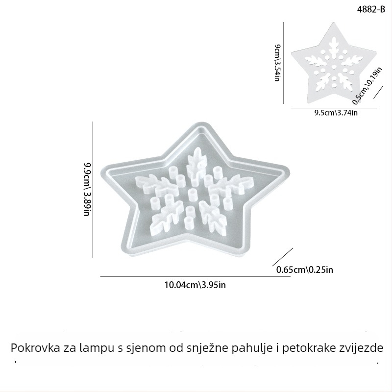 DIY Silikonska forma za gips-smolu, petokraka zvijezda – silueta