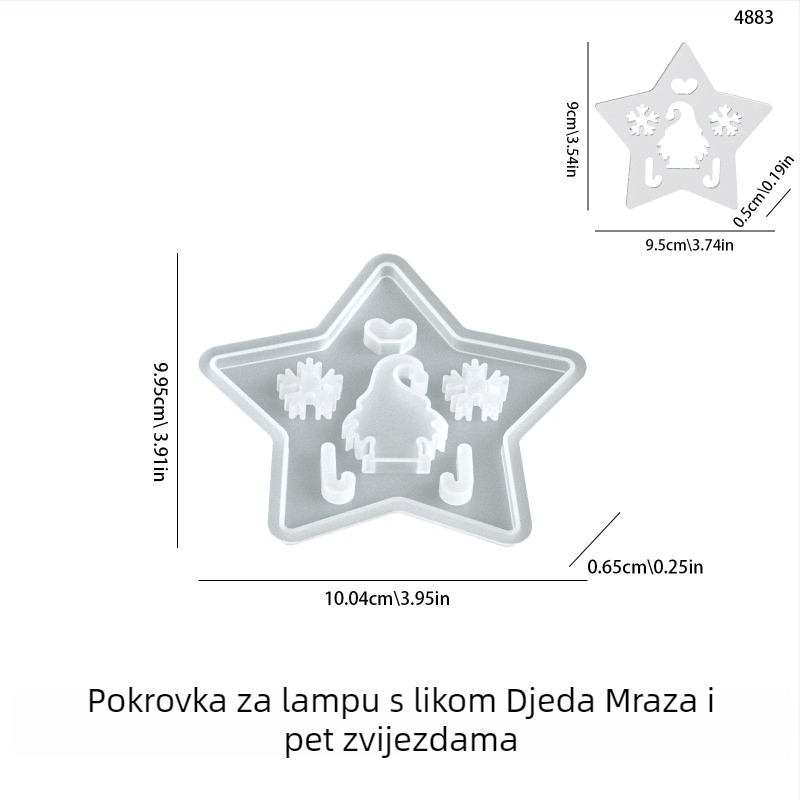 DIY Silikonska forma za gips-smolu, petokraka zvijezda – silueta