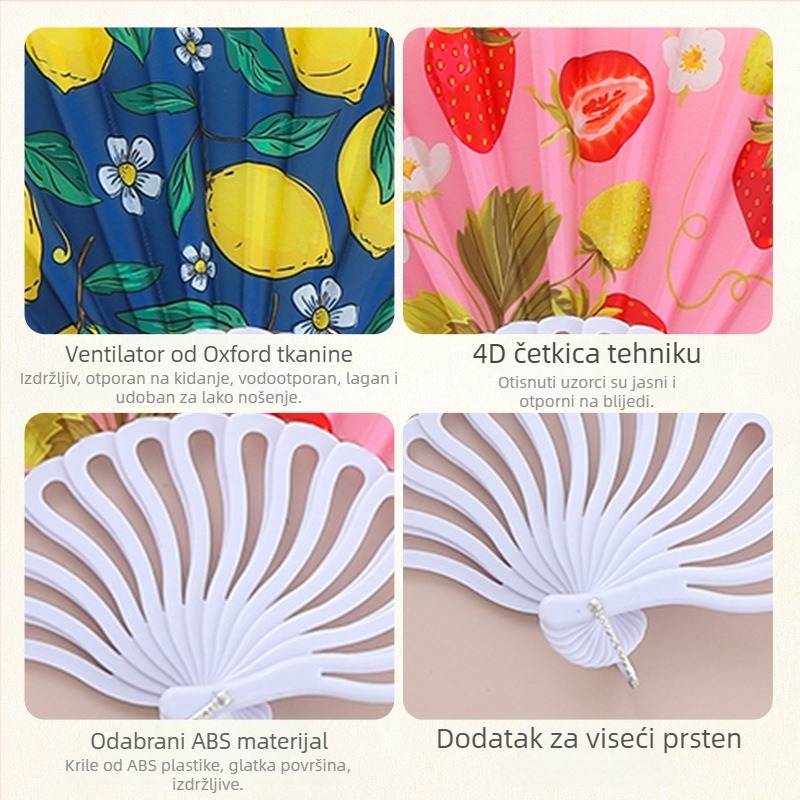 Sklopivi fan - PP materijal, okvir PP, tisak, boemski stil, prilagodljivo
