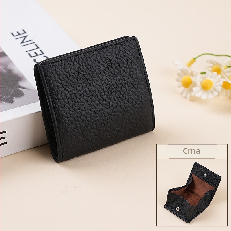 Mini novčanik za kovanice od prve sloja kože, Liči uzorak, unisex, unutarnja podstava od super vlakana, ljeto 2025