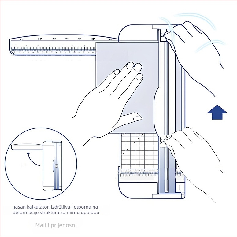 Ručni rezač papira za A4 - tip ravnalo A4-2, plastika, Marka Other, Svrha: rezanje