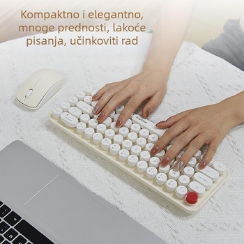 Bežični set tipkovnice i miša – 2.4G, USB sučelja za tipkovnicu i miš, mini 68 tipki, tipke za multimediju, ergonomski dizajn