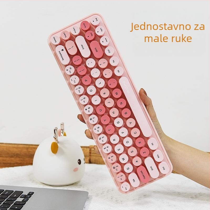 Bežični set tipkovnice i miša – 2.4G, USB sučelja za tipkovnicu i miš, mini 68 tipki, tipke za multimediju, ergonomski dizajn