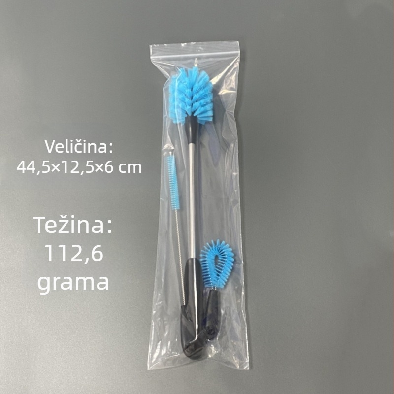 Set četkica za čaše, 3 komada, uključuje četku za poklopac i slamku, plastika, čišćenje bez mrtvih kutova