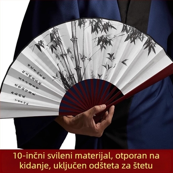 Sklopivi ručni fan od svile, tehnika tiska, moderan minimalistički stil, nadahnut dinastijom Han