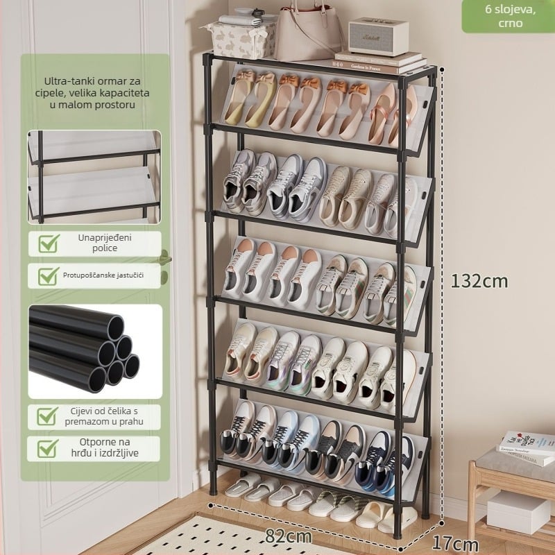 Ormar za cipele na vrata za uski hodnik, višeslojni unutarnji organizator s uputama za montažu