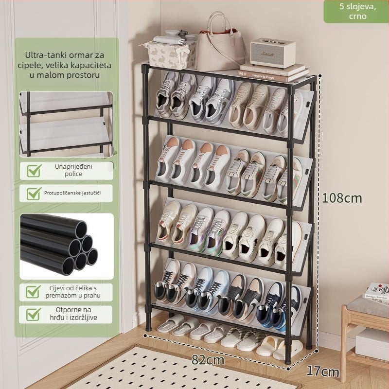 Ormar za cipele na vrata za uski hodnik, višeslojni unutarnji organizator s uputama za montažu