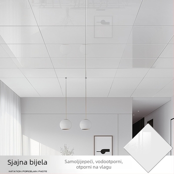 Samoljepljiva stropna tapeta s geometrijskim uzorkom, vodootporna i otporna na mrlje, debljina 2,5 mm