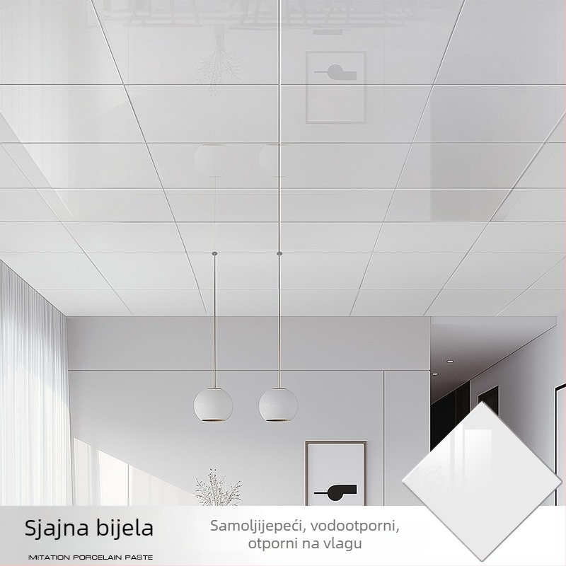 Samoljepljiva stropna tapeta s geometrijskim uzorkom, vodootporna i otporna na mrlje, debljina 2,5 mm