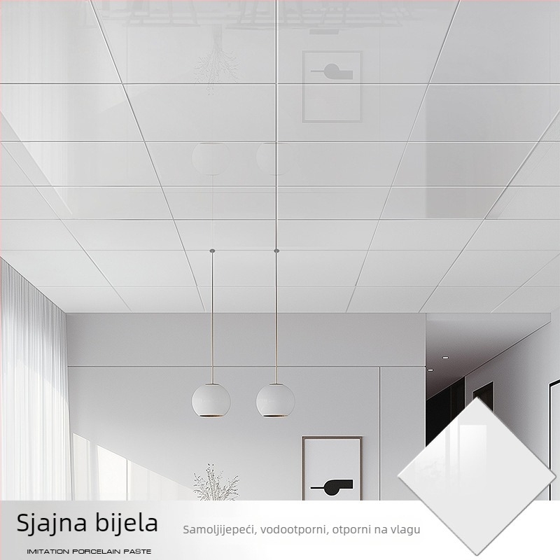 Samoljepljiva stropna tapeta s geometrijskim uzorkom, vodootporna i otporna na mrlje, debljina 2,5 mm