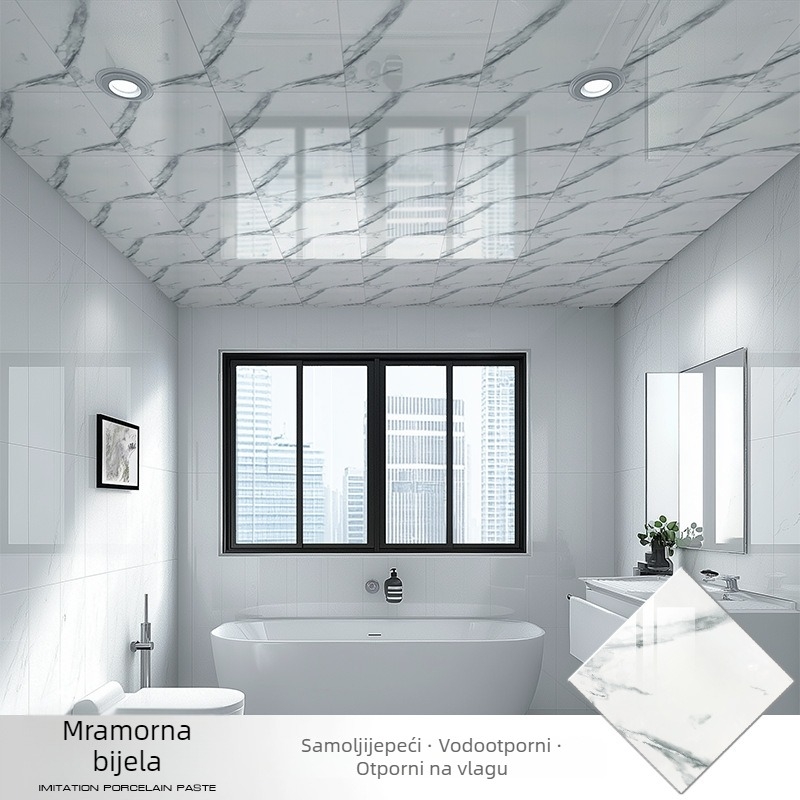 Samoljepljiva stropna tapeta s geometrijskim uzorkom, vodootporna i otporna na mrlje, debljina 2,5 mm