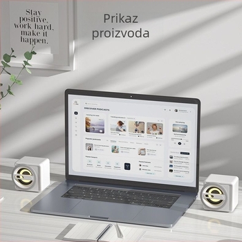 Dang chew Stolni zvučnik za računalo, 2.0 kanal, žično 3,5 mm povezivanje, jak bas, visoka glasnoća, visokokvalitetan zvuk