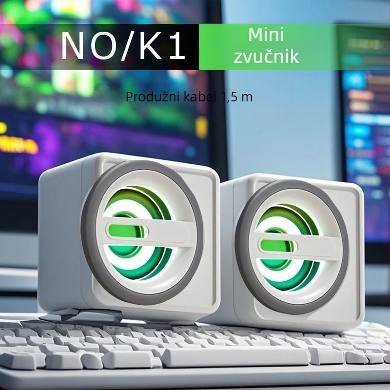 Dang chew Stolni zvučnik za računalo, 2.0 kanal, žično 3,5 mm povezivanje, jak bas, visoka glasnoća, visokokvalitetan zvuk