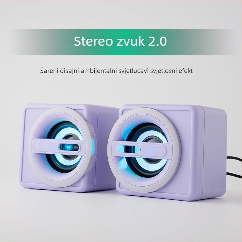 Dang chew Stolni zvučnik za računalo, 2.0 kanal, žično 3,5 mm povezivanje, jak bas, visoka glasnoća, visokokvalitetan zvuk