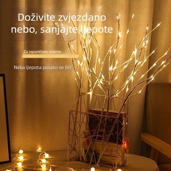 LED svijetleća grana stabla za spavaću sobu – pozadina za livestream, napajanje baterijama, 20 LED, IP54, 50.000 sati trajanja, ručno uključivanje