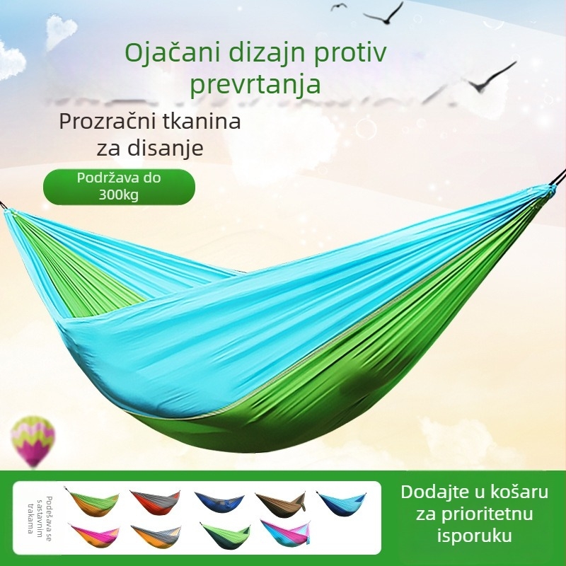 Prijenosni ultra lagani poliester hamak za odrasle, nosivost 200 kg, težina 330 g, bez nosača