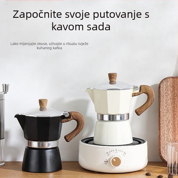 Talijanska moka posuda za kućnu upotrebu, aluminijska legura, serija Moka pot, ekstrakcija kave, mogućnost tiskanja logotipa