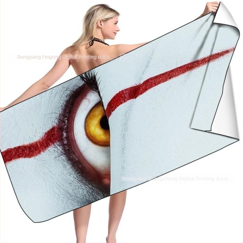 Kvadratni plažni ručnik sa superjunakom, mikrovlakno dvostrani velur, 200-299 g, 90% poliester, 40s pređa, šivenje i tisak, prilagodljiva obrada