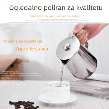 Kana za latte art s oštrim izljevom, debelo tijelo od 201 nehrđajućeg čelika, s mjernom skalom