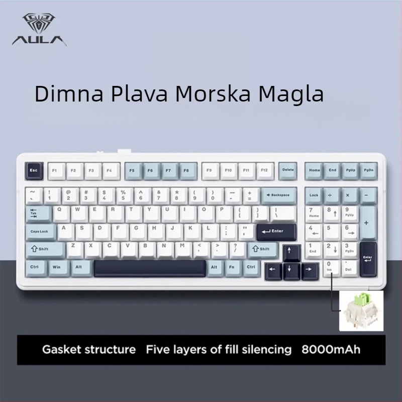 Aula Tarantula F99/F99Pro mehanička tipkovnica – bežični Bluetooth s tri načina, RGB pozadinsko osvjetljenje, ABS kućište, podrška do 3 uređaja istovremeno