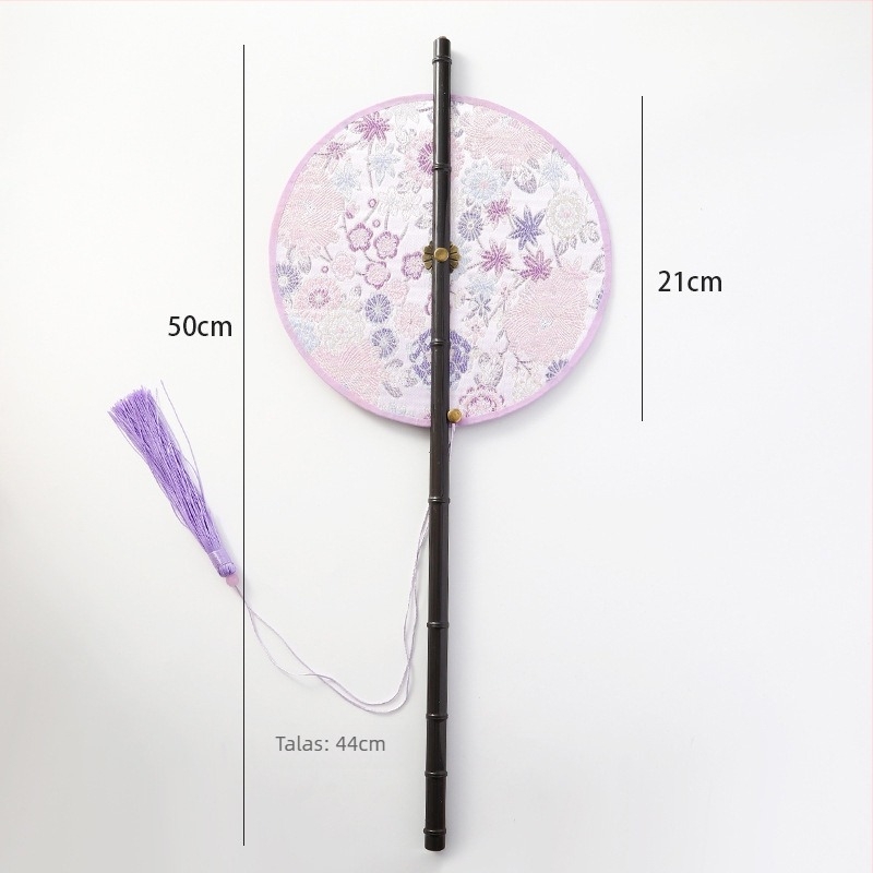 Kineski ručni fan u antičkom stilu, duga drška i resica, materijal: tkanina, marka: Tane, jedno pakovanje