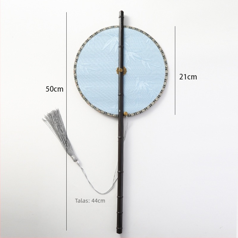 Kineski ručni fan u antičkom stilu, duga drška i resica, materijal: tkanina, marka: Tane, jedno pakovanje