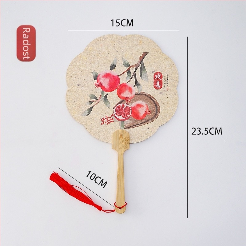 Kineski ručni fan u antičkom stilu, duga drška i resica, materijal: tkanina, marka: Tane, jedno pakovanje