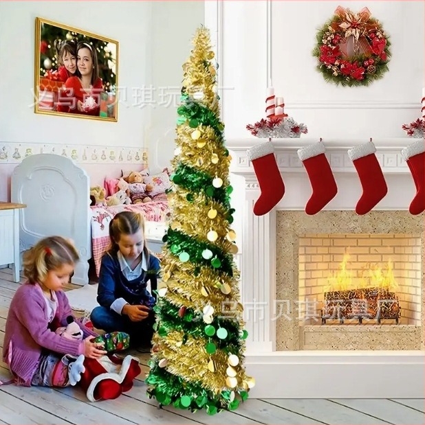 Beiqi božićno drvce teleskopski, sklopivo za pod, PET materijal