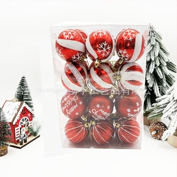 Božićni oslikani kuglični set s ukrasima - Materijal PS, polu ručna i polu mehanička proizvodnja, Marka: Drugo