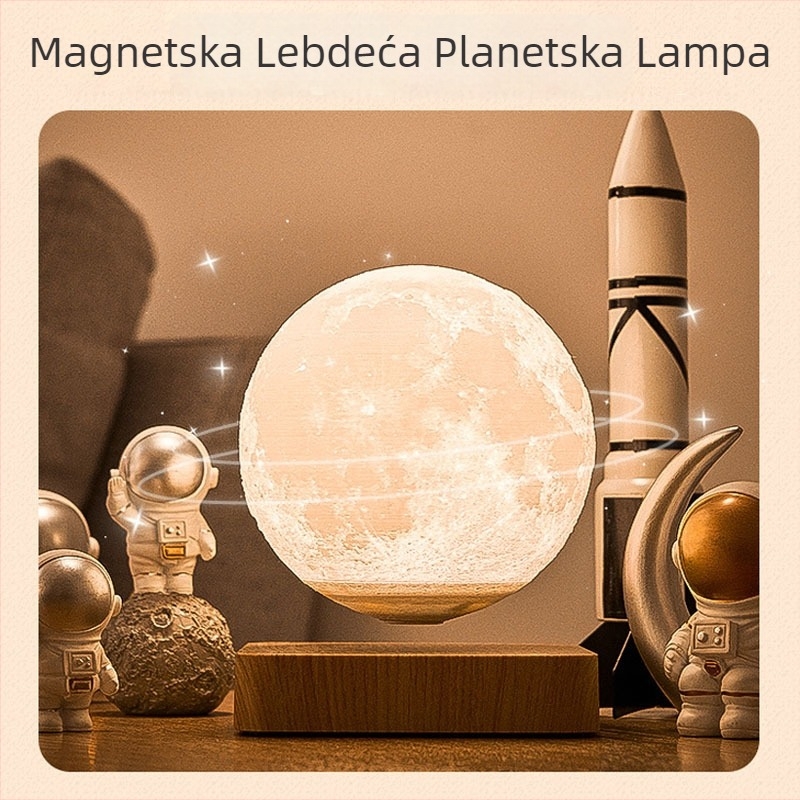 Stolna lampa s magnetskim levitacijskim mjesecom, LED osvjetljenje, dodirni prekidač, ABS materijal, 110–220V