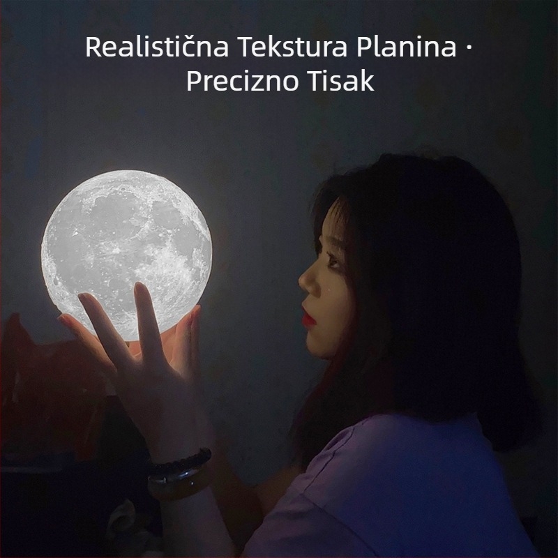 Stolna lampa s magnetskim levitacijskim mjesecom, LED osvjetljenje, dodirni prekidač, ABS materijal, 110–220V