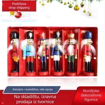 Drveni Nutcracker vojnik figurica, završni sprej premaz, marka Harfan Qi, kategorija: Likovi, Božić